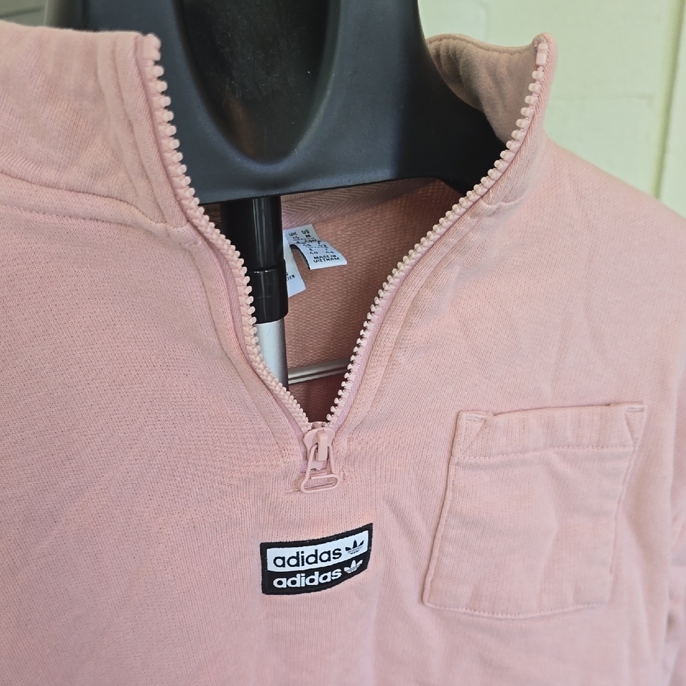 Adidas Light Pink Quarter-Zip Sweatshirt - Picture 3 of 5